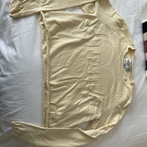 Wildfox distressed crop sweater